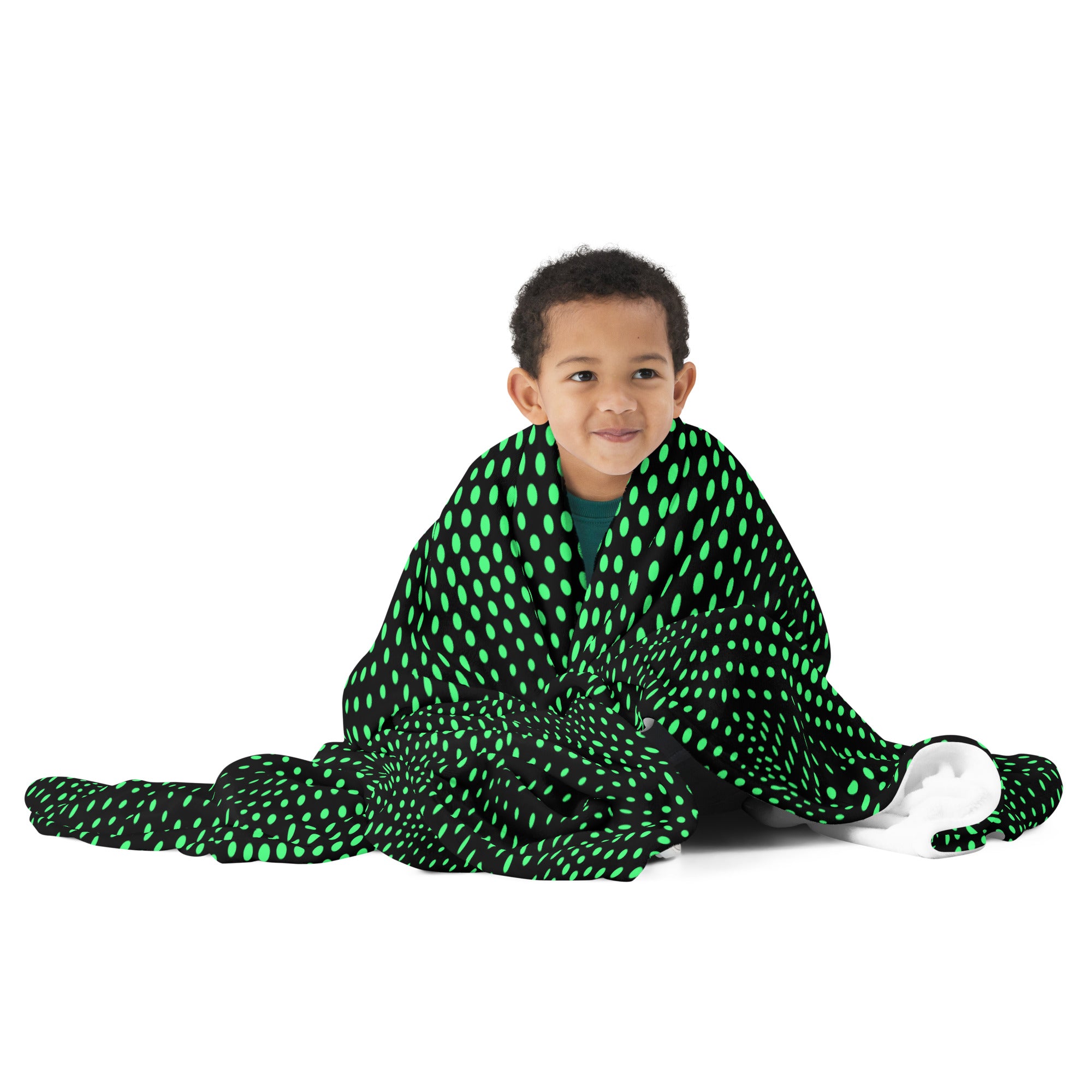 Vibrant Green Polka Dot Throw Blanket - Cozy Winter Essential