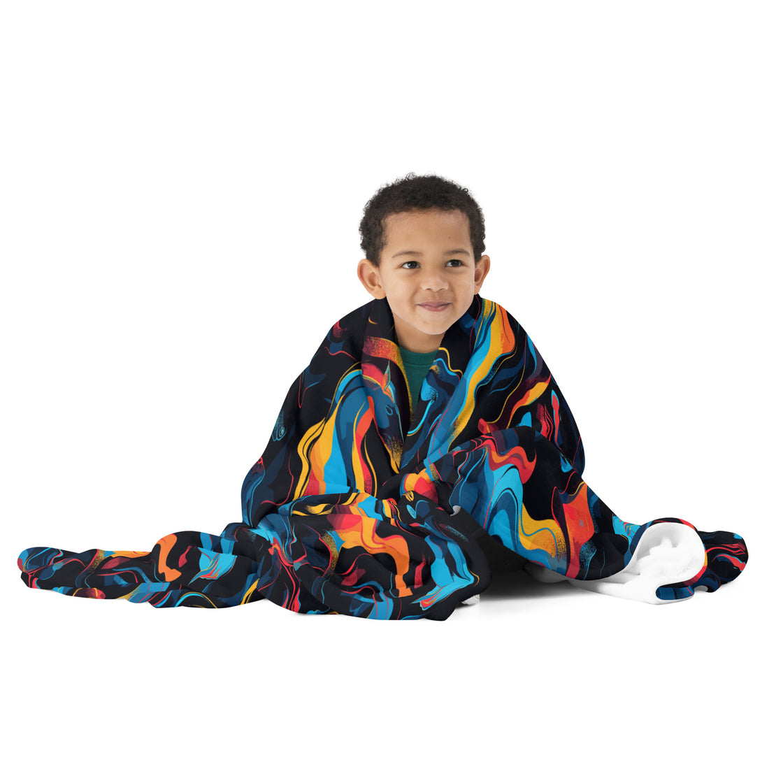 Vibrant Abstract Swirl Silk Touch Throw Blanket