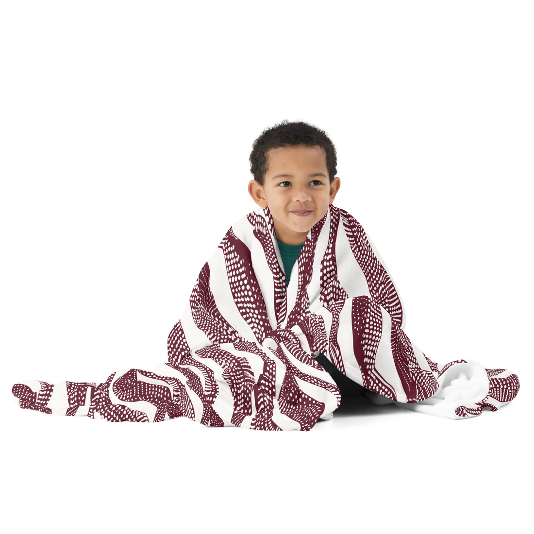 Burgundy Wave Pattern Throw Blanket