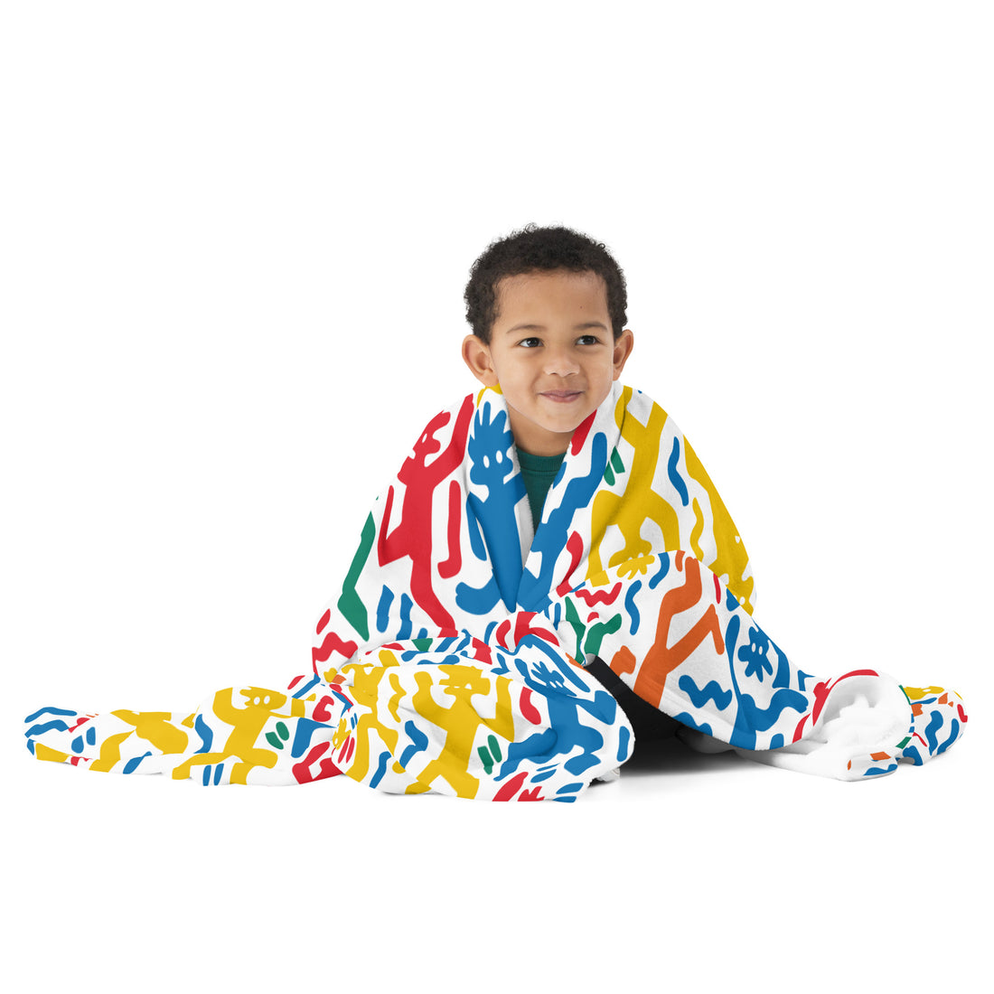 Colorful Abstract Figure Throw Blanket