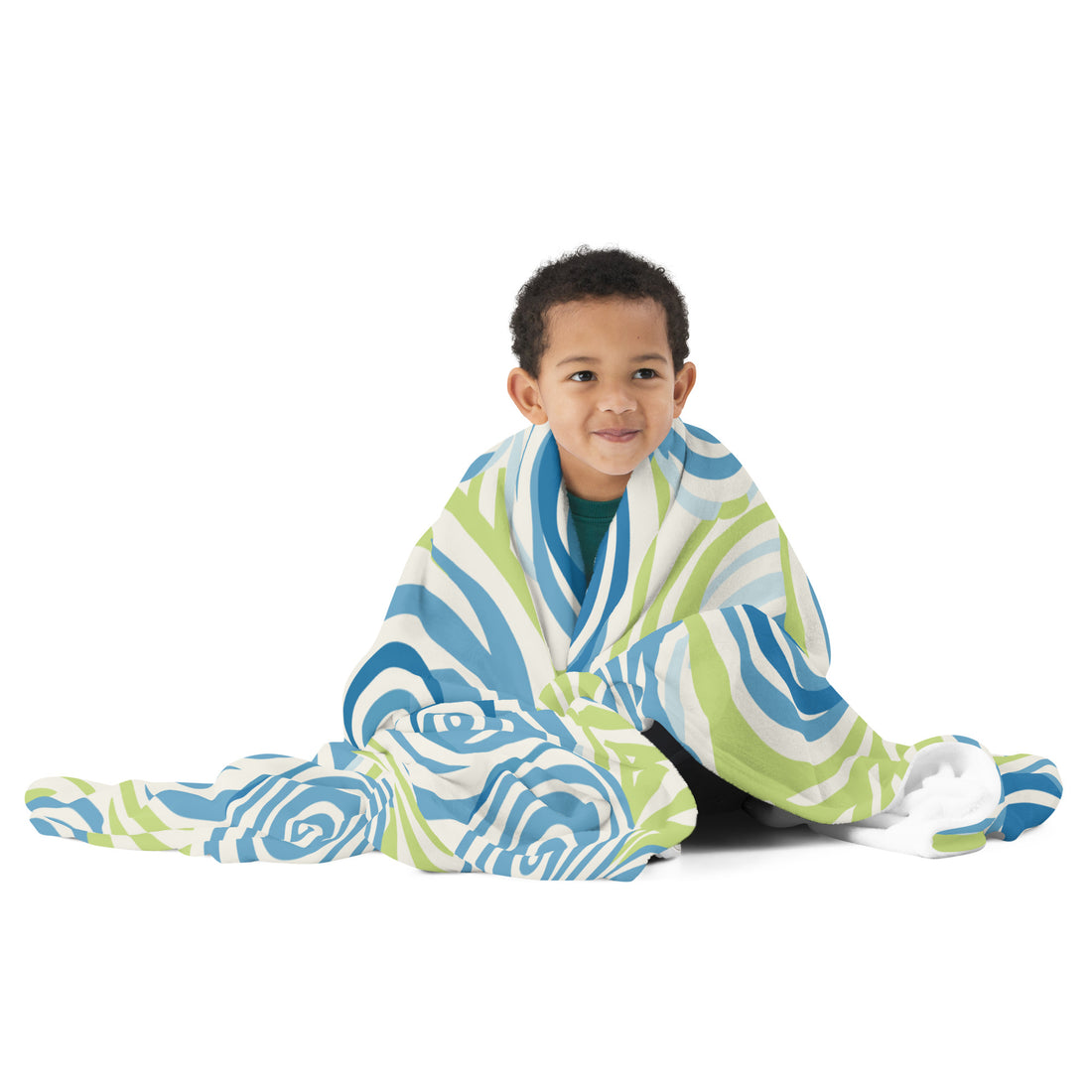 Swirling Blue & Green Patterned Throw Blanket