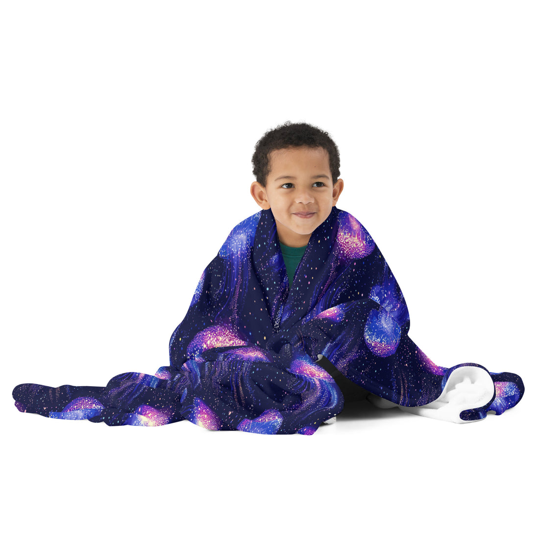 Galactic Jellyfish Knit Throw Blanket