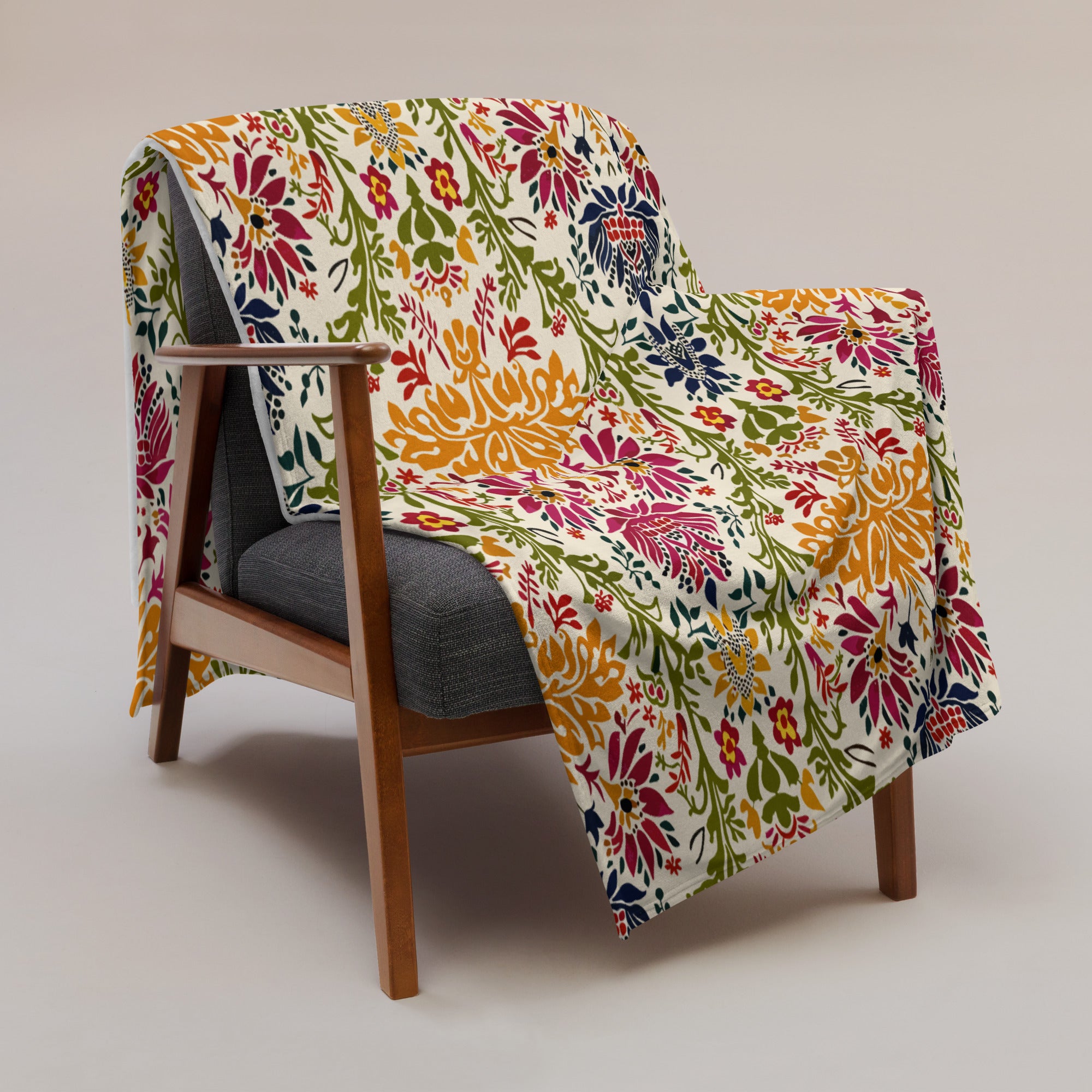 Vibrant Floral Silk Touch Throw Blanket