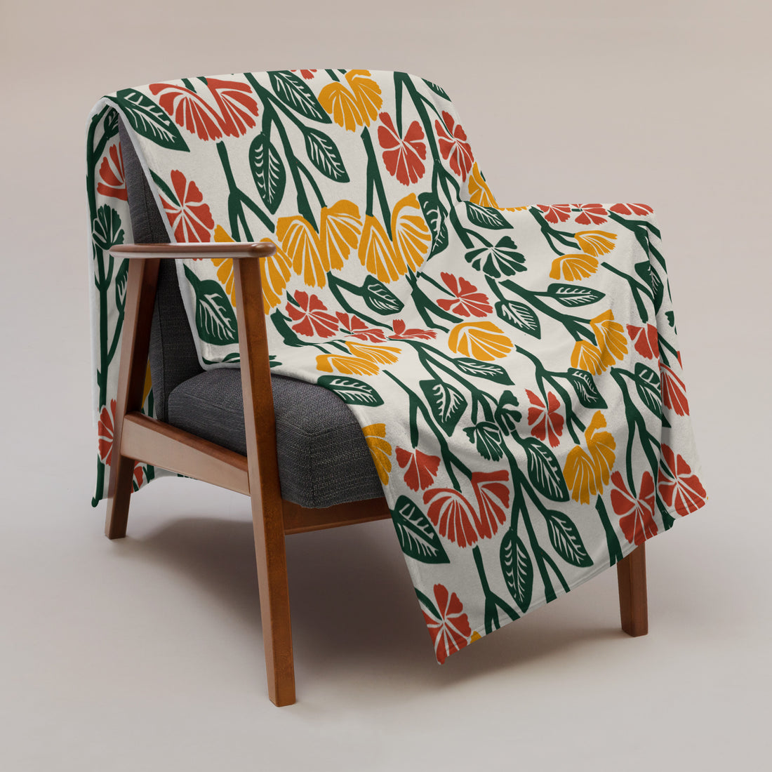 Autumn Floral Silk Touch Throw Blanket