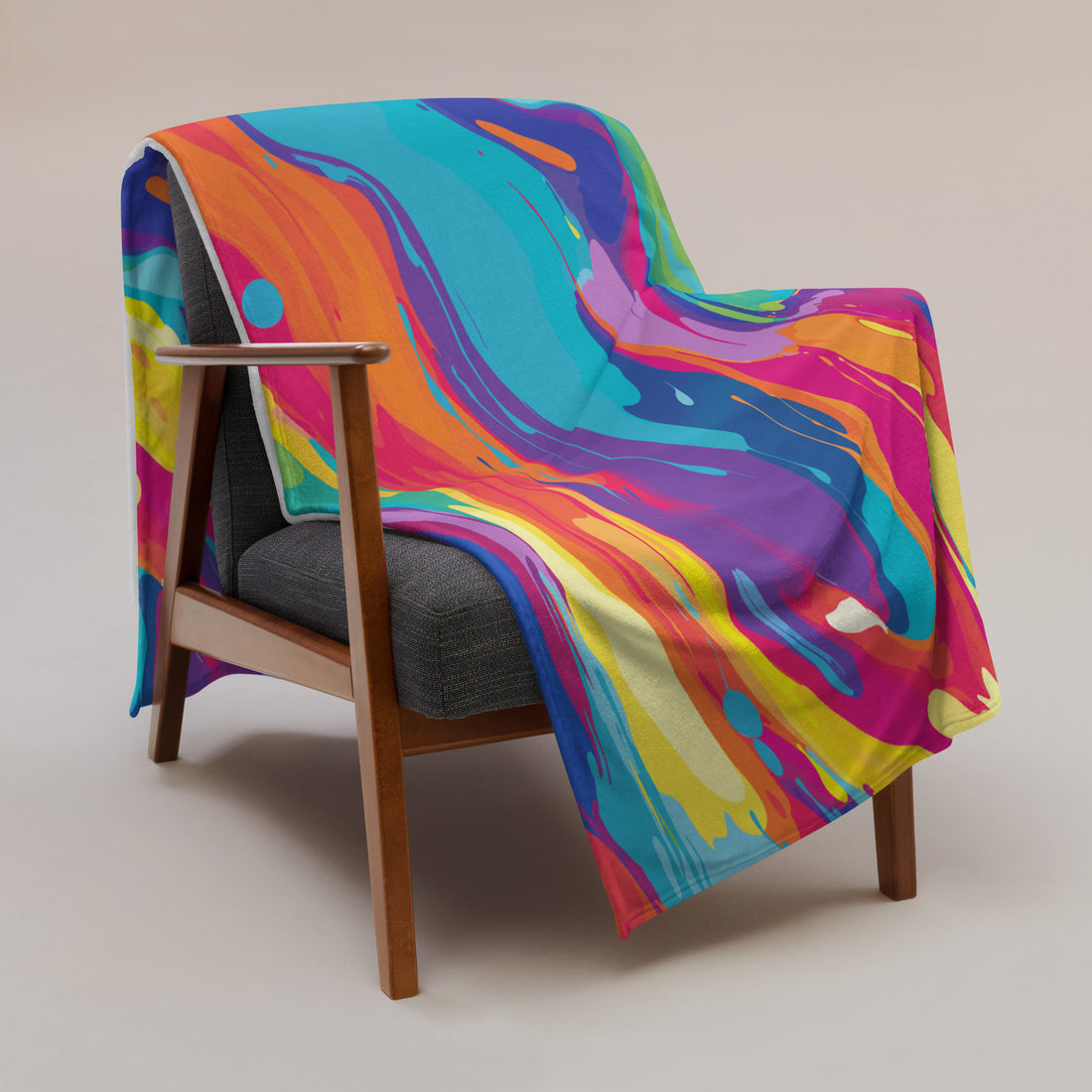 Vibrant Abstract Throw Blanket for Cozy Winter Evenings