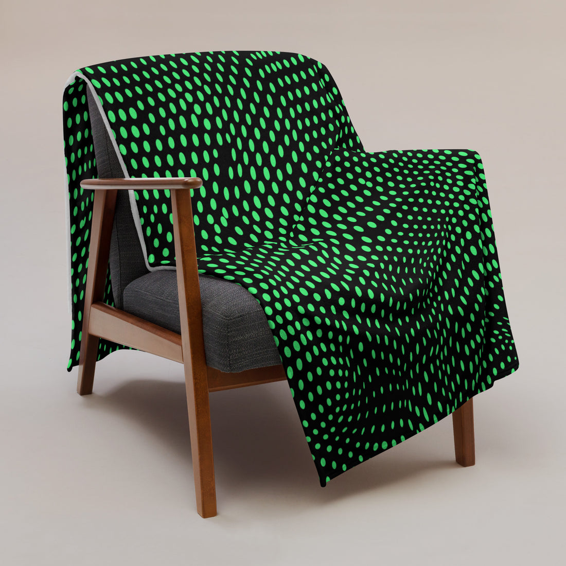 Vibrant Green Polka Dot Throw Blanket - Cozy Winter Essential