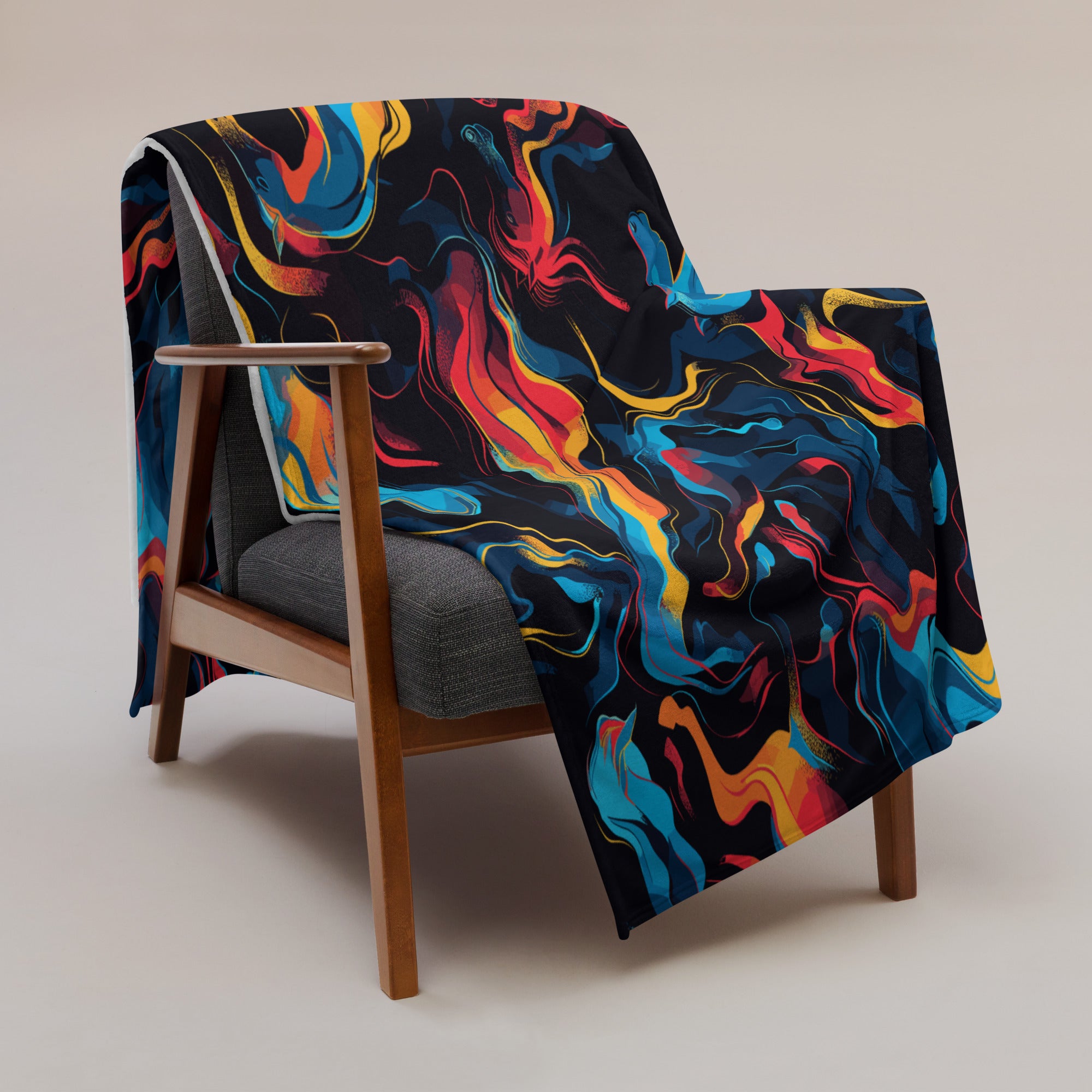 Vibrant Abstract Swirl Silk Touch Throw Blanket