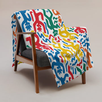 Colorful Abstract Figure Throw Blanket