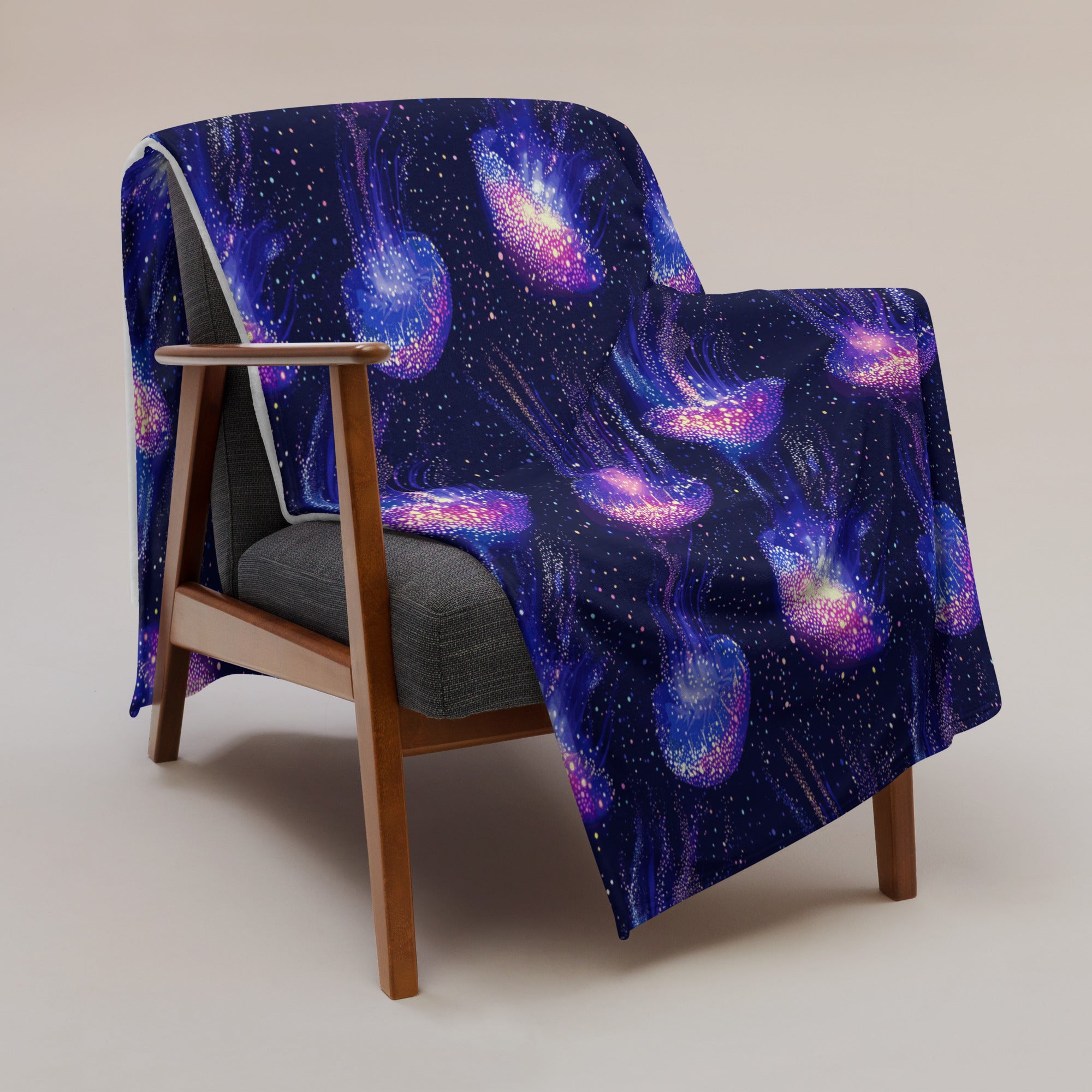 Galactic Jellyfish Knit Throw Blanket