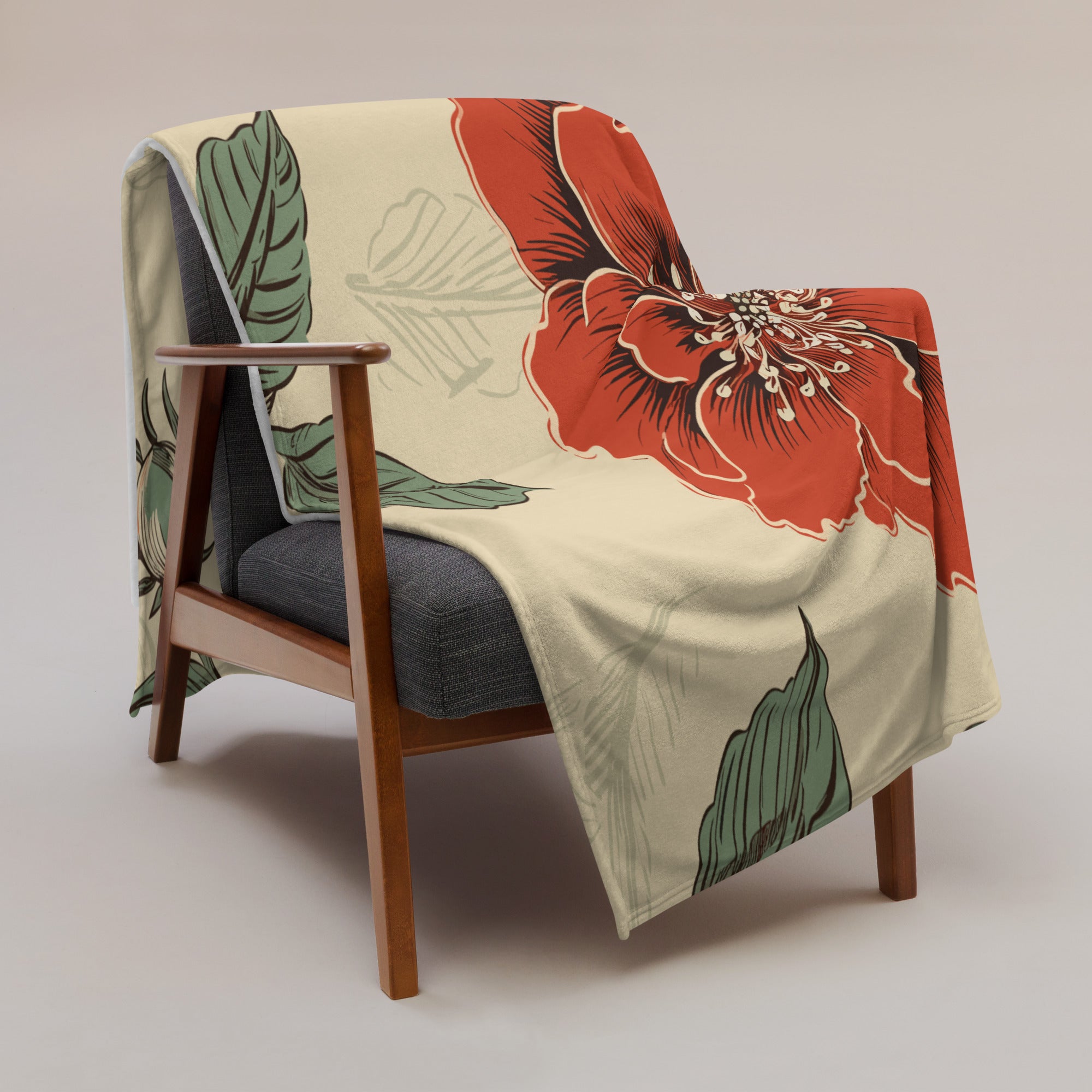 Vintage Floral Silk Touch Throw Blanket