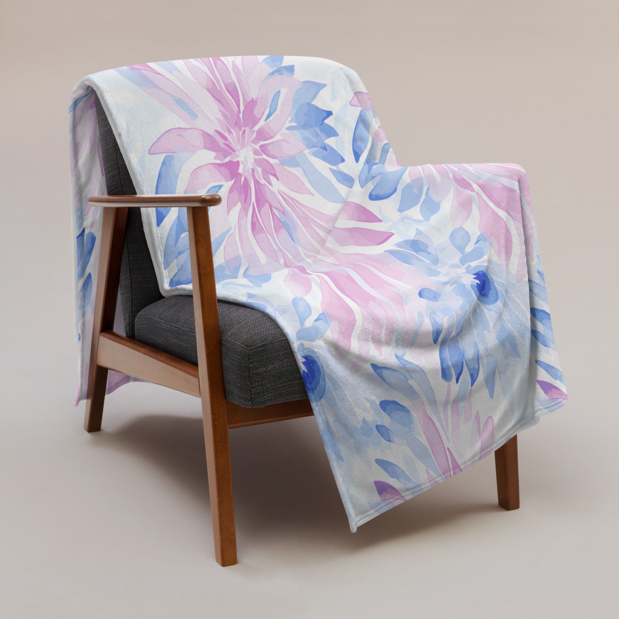 Pastel Floral Elegance Throw Blanket